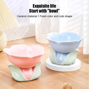 Raised Ceramic Flower Bowl